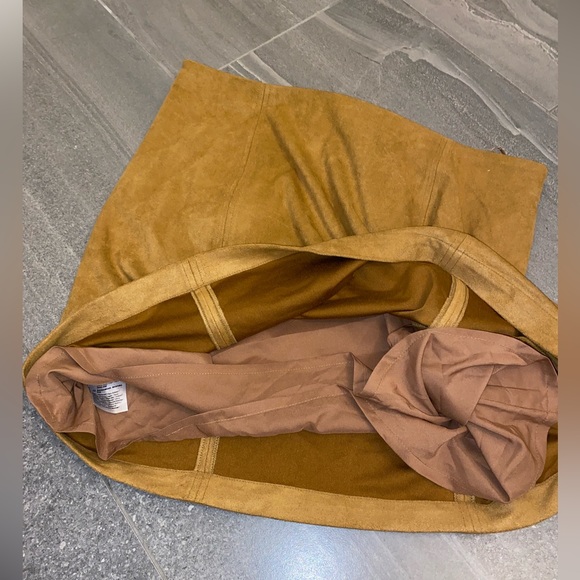 Esprit Suede Tan Brown 70s style skirt - Picture 4 of 8